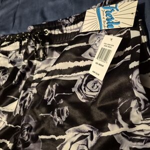 Black and White Rose Patterned Shorts